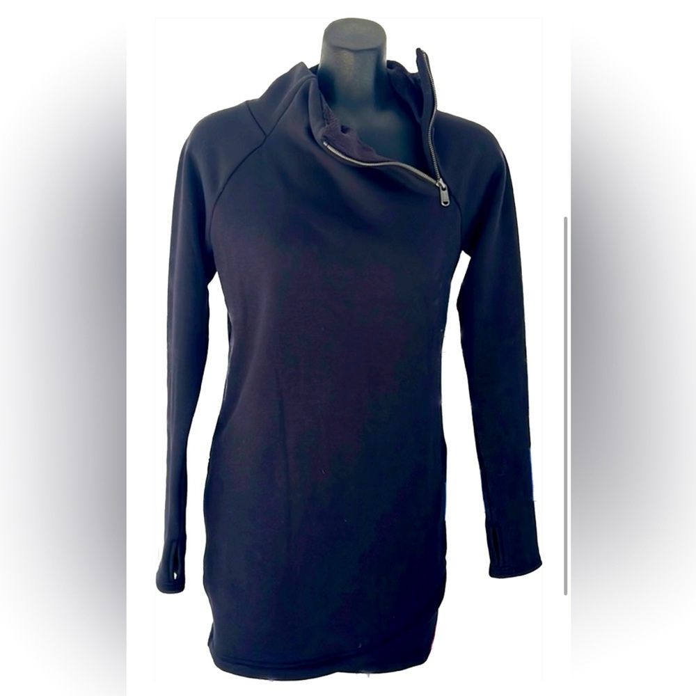Athleta NWOT long sleeve sweatshirt mini dress.  Zipper and secret pockets - Picture 2 of 11